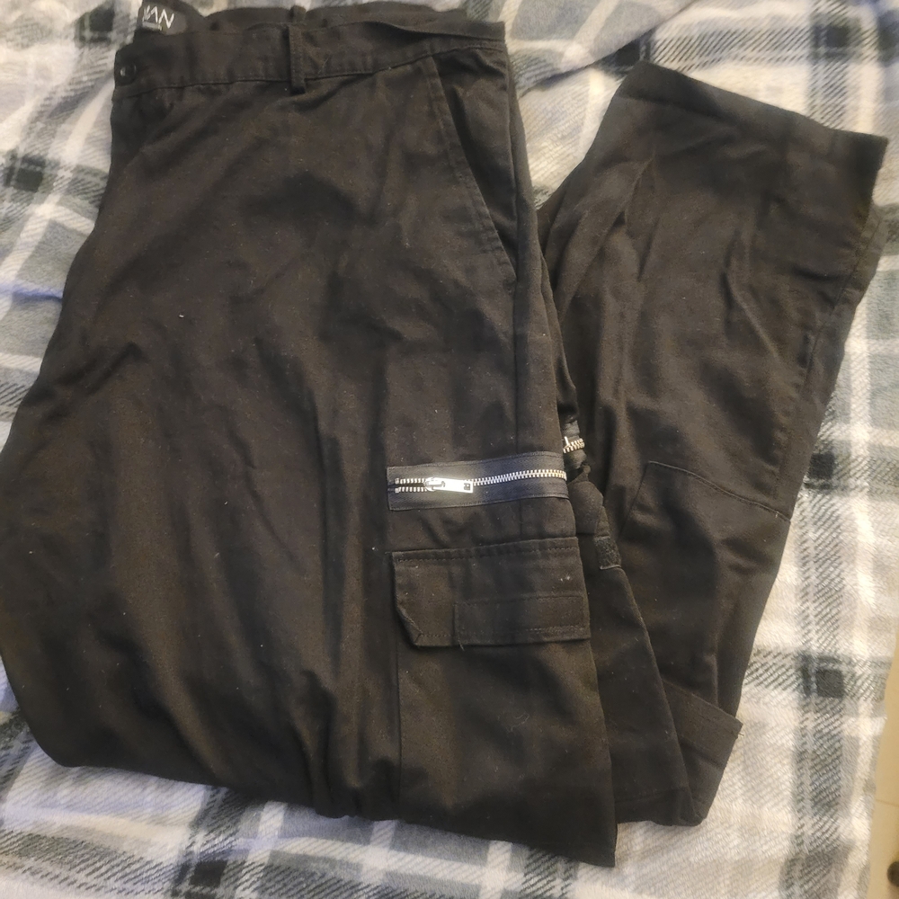 Boohoo Black Cargo Pants Durable Utility Style